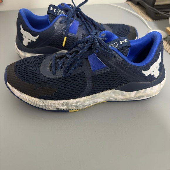 Under Armour Project Rock BSR 2 Shoes Mens 9 1/2 Marble Charged Blue/ pre owned - Picture 3 of 10